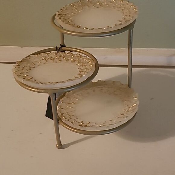 Rachel Zoe Gold and Cream Tiered Jewelry Storage - Picture 2 of 9